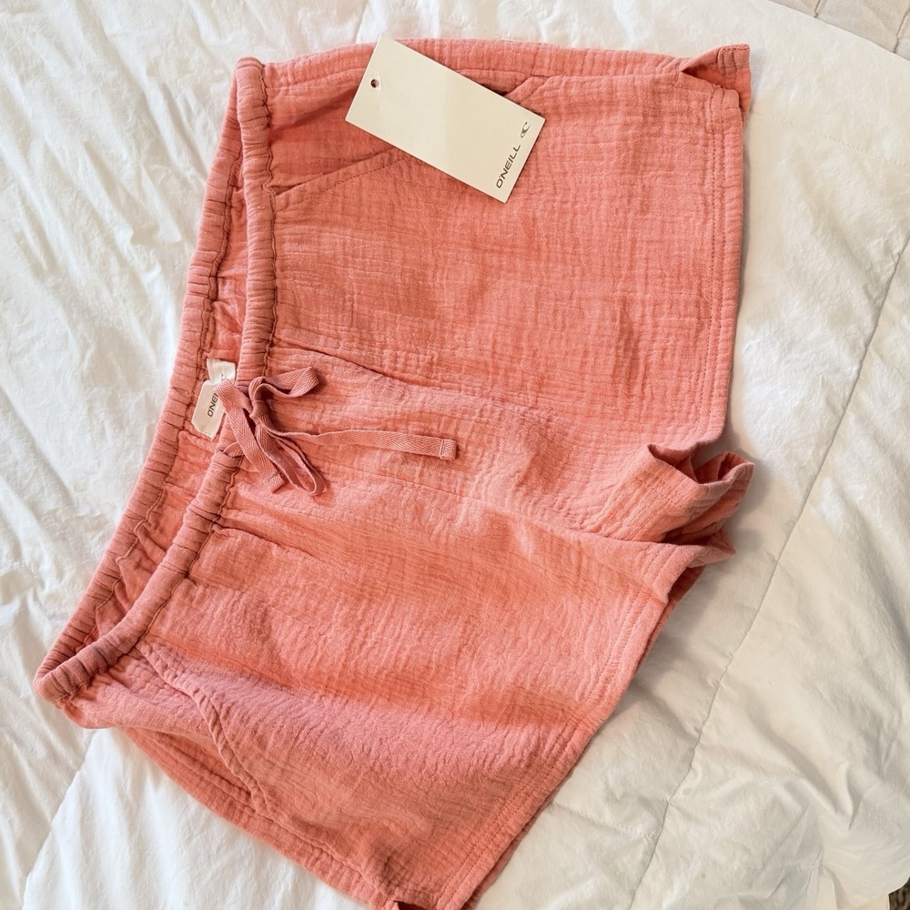 O'Neill Brenda Beach Shorts‎ Coral Gauze Women's Large Coastal Spring Break - Picture 3 of 6